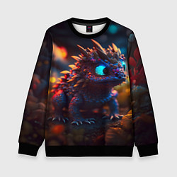 Свитшот детский Дракончик и осень, цвет: 3D-черный