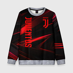Свитшот детский Juventus black red logo, цвет: 3D-меланж
