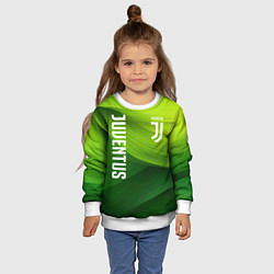 Свитшот детский Ювентус лого на зеленом фоне, цвет: 3D-белый — фото 2