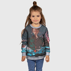Свитшот детский Клинок рассекающий демонов Tanjirou Kamado, цвет: 3D-меланж — фото 2