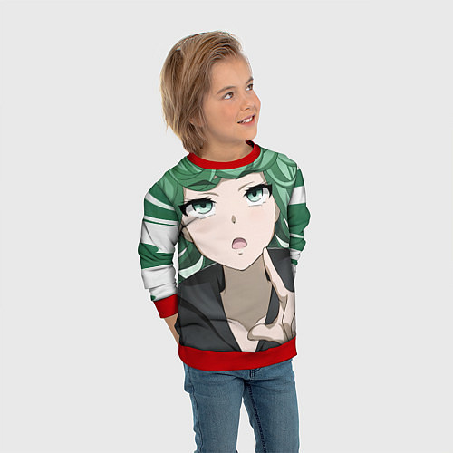 Детский свитшот One Punch Man Тацумаки / 3D-Красный – фото 3