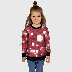 Свитшот детский Красные Кибер схемы неон, цвет: 3D-черный — фото 2