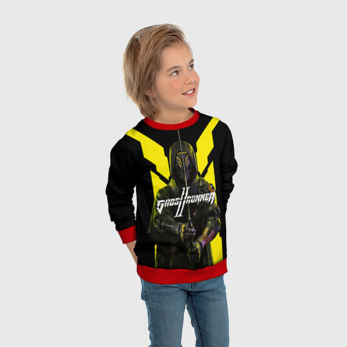 Детский свитшот Кибер самурай ghostrunner 2 / 3D-Красный – фото 3