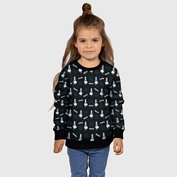 Свитшот детский Гуси на темном фоне, цвет: 3D-черный — фото 2