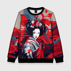 Свитшот детский Geisha vector style, цвет: 3D-черный