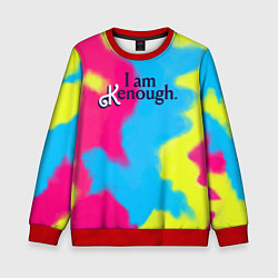 Свитшот детский I Am Kenough Tie-Dye, цвет: 3D-красный