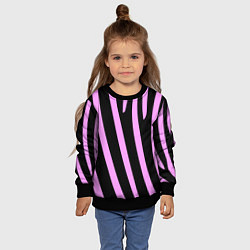 Свитшот детский Полосы розовой зебры, цвет: 3D-черный — фото 2