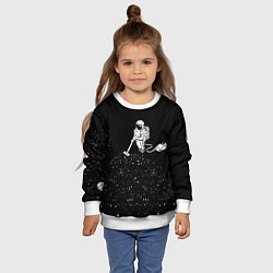 Свитшот детский Космонавт пылесосит звезды, цвет: 3D-белый — фото 2