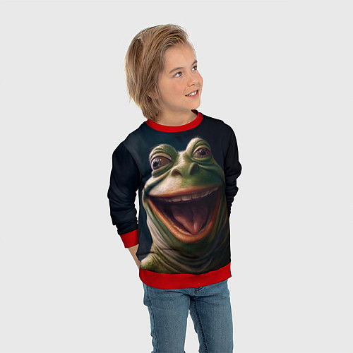 Детский свитшот Пепе в нирване / 3D-Красный – фото 3