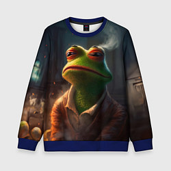 Свитшот детский Frog Pepe, цвет: 3D-синий