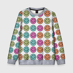 Свитшот детский Smiley face, цвет: 3D-меланж
