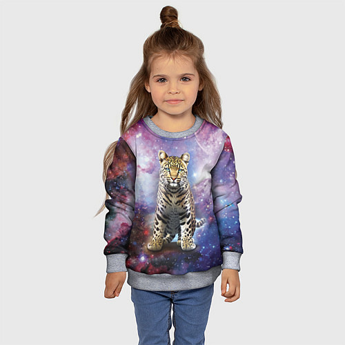 Детский свитшот Space leopard / 3D-Меланж – фото 4