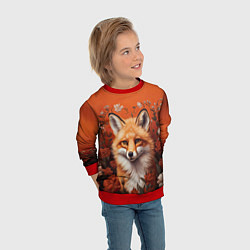 Свитшот детский Рыжий лисёнок, цвет: 3D-красный — фото 2