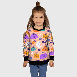 Свитшот детский Halloween - pumpkins and ghosts, цвет: 3D-черный — фото 2