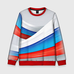 Свитшот детский Российские флаги, цвет: 3D-красный
