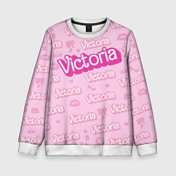 Свитшот детский Виктория - паттерн Барби розовый, цвет: 3D-белый