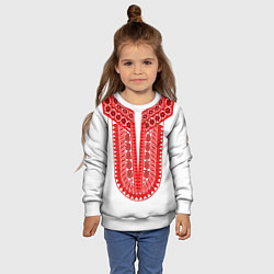 Свитшот детский Красная славянская вышиванка, цвет: 3D-белый — фото 2
