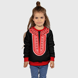 Свитшот детский Красный орнамент в руском стиле, цвет: 3D-красный — фото 2