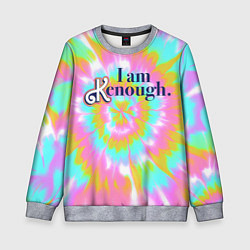 Свитшот детский I am Kenough - retro tie-dye, цвет: 3D-меланж