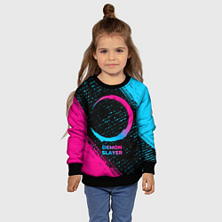 Свитшот детский Demon Slayer - neon gradient, цвет: 3D-черный — фото 2
