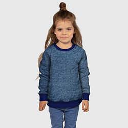 Свитшот детский Текстура джинсы, цвет: 3D-синий — фото 2