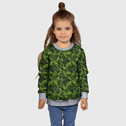 Свитшот детский Листья папоротника паттерн, цвет: 3D-меланж — фото 2