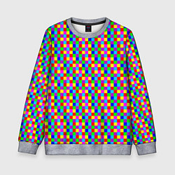 Свитшот детский Разноцветные маленькие квадраты, цвет: 3D-меланж