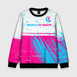 Свитшот детский Angels of Death neon gradient style: символ сверху, цвет: 3D-черный