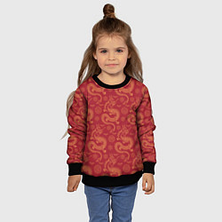 Свитшот детский Dragon red pattern, цвет: 3D-черный — фото 2