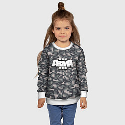 Свитшот детский Арма 3 - хаки, цвет: 3D-белый — фото 2
