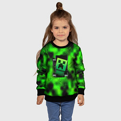 Свитшот детский Токсичный крипер майнкрафт, цвет: 3D-черный — фото 2