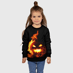 Свитшот детский Тыква в огне, цвет: 3D-черный — фото 2