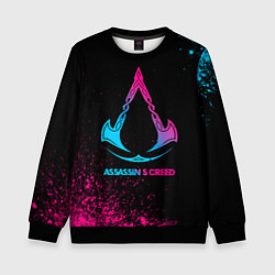 Свитшот детский Assassins Creed - neon gradient, цвет: 3D-черный