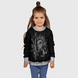 Свитшот детский Монохромный - Кеджиро Ренгоку, цвет: 3D-меланж — фото 2