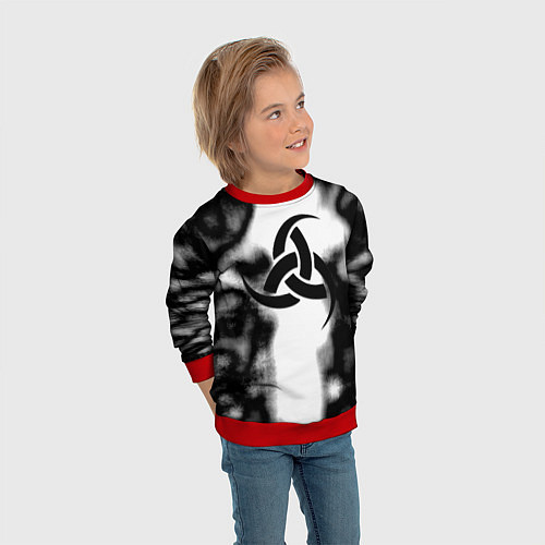 Детский свитшот Скандинавский узор душа / 3D-Красный – фото 3