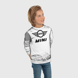 Свитшот детский Mini speed на светлом фоне со следами шин, цвет: 3D-белый — фото 2