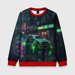 Свитшот детский Зелёный спорткар, цвет: 3D-красный