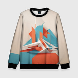 Свитшот детский Угловая абстракция, цвет: 3D-черный
