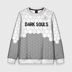 Свитшот детский Dark Souls glitch на светлом фоне: символ сверху, цвет: 3D-белый