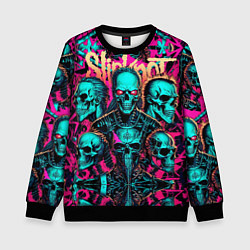 Детский свитшот Slipknot на фоне рок черепов