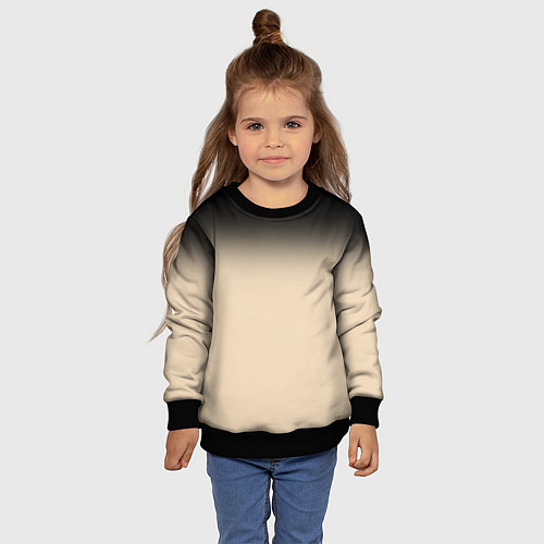 Детский свитшот Градиент: от черного к телесному / 3D-Черный – фото 4