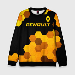 Свитшот детский Renault - gold gradient: символ сверху, цвет: 3D-черный