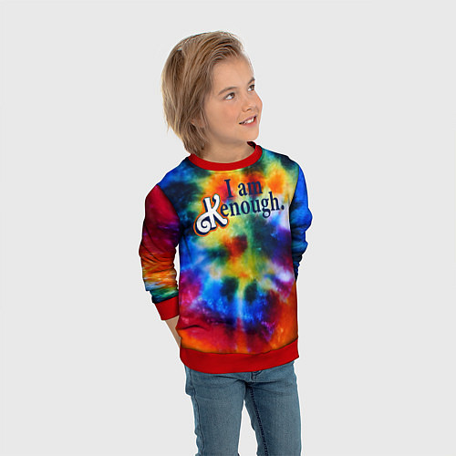 Детский свитшот Барби - i am kenough / 3D-Красный – фото 3