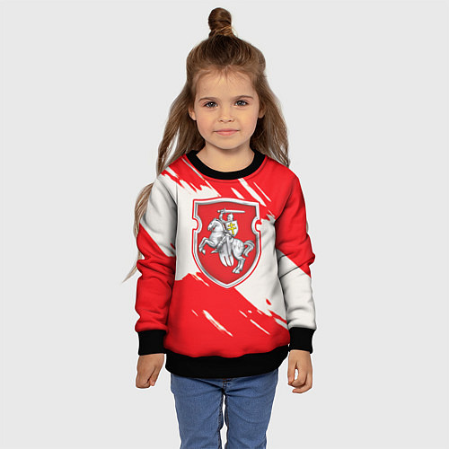 Детский свитшот Belarus герб краски / 3D-Черный – фото 4