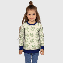 Свитшот детский Веточки с зелеными листьями, цвет: 3D-синий — фото 2