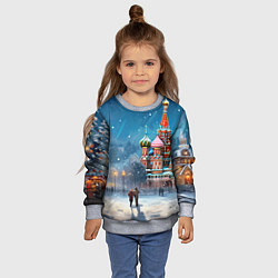Свитшот детский Новогодняя Москва, цвет: 3D-меланж — фото 2
