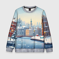 Свитшот детский Пейзаж новогодний, цвет: 3D-меланж