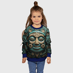 Свитшот детский Орнамент в стиле индейцев майя, цвет: 3D-синий — фото 2