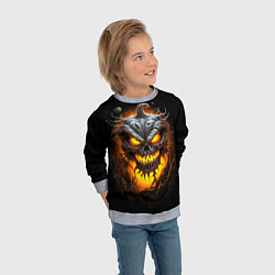 Свитшот детский Halloween - зловещая тыква, цвет: 3D-меланж — фото 2