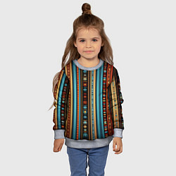 Свитшот детский Этнический паттерн в вертикальную полоску, цвет: 3D-меланж — фото 2